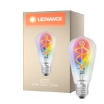 Ledvance Smart+ Wifi E27 Edison Classic filament 4.5W 300lm - 827 ekstra varm hvit | RGBW - erstatter 30W
