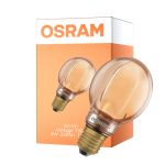 Osram Vintage 1906 LED E27 Globe Filament Gull 80mm 4W 220lm - 818 Ekstra Varm Hvit | Dimbar - Erstatter 22W