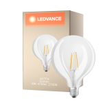 Ledvance Classic LED E27 Globe filament klar 4W 470lm - 827 ekstra varm hvit | erstatter 40W