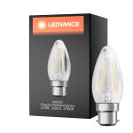 Ledvance Classic Performance LED Pære B22d Mignon filament klar 2.5W 250lm - 827 ekstra varm hvit | erstatter 25W