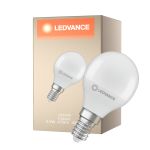 Ledvance Classic LED E14 Ball Matt 4.9W 470lm - 840 Kald Hvit | Erstatter 40W