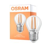 Osram Classic LED E27 Ball Filament Klar 2.2W 470lm - 827 Ekstra Varm Hvit | Erstatter 40W