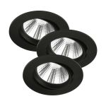 Fordelspakning 3x Nordlux Spot Fremont Metall Svart 4.5W 345lm 36D - 827 Ekstra Varm Hvit | 85mm - IP23- Dimbar
