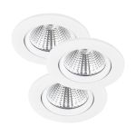 Fordelspakning 3x Nordlux Spot Fremont Metall Hvit 4.5W 345lm 36D - 827 Ekstra Varm Hvit | 85mm - IP23- Dimbar