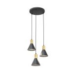 Emibig Pendel Lampe Rosa Stål Svart | Egnet for 3x E27 - Max 15W