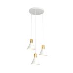 Emibig Pendel Lampe Rosa Stål Hvit | Egnet for 3x E27 - Max 15W