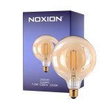 Noxion Lucent LED E27 Globe filament Rav 125mm 7.2W 630lm - 822 ekstra varm hvit | erstatter 60W