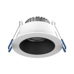 Noxion LED Spot Ares Dyp Hvit 6W 540lm 927-940 3CCT - med Inner Sirkel Svart | Utskjæring 68mm