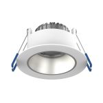 Noxion LED Spot Ares Dyp Hvit 6W 540lm 927-940 3CCT - med Inner Sirkel Sølv | Utskjæring 68mm