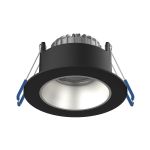 Noxion LED Spot Ares Dyp ring Svart 6W 540lm 927-940 3CCT - med Inner Sirkel Sølv | Utskjæring 68mm