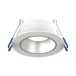 Noxion LED Spot Ares Dyp ring Hvit - med Inner Sirkel Sølv | Utskjæring 68mm - incl. GU10 Fitting
