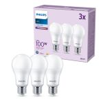 Fordelspakning 3x Philips Pære LED E27 Pære Matt 13W 1521lm - 840 Kald Hvit