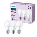 Fordelspakning 3x Philips Pære LED E27 Pære Matt 5W 470lm - 827 Ekstra Varm Hvit
