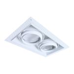 Noxion Innfelt Spot Trimless Pro 2x AR111 Vippbar Hvit | Utskjæring 314x164mm - G53 sokkel