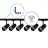 Bright Choice Komplet set 1-Fase Rail L 1 x 1 Meter Svart | incl. 6x Spot + GU10 2700K 3W Dimbar + Endestykke, Strömkontakt og L -Koblingsstykke