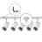 Bright Choice Komplet set 1-Fase Rail L 1 x 1 Meter Hvit | incl. 5x Spot + GU10 2700K 3W Dimbar + 1 x 1 Meter Endestykke, Strömkontakt og L -Koblingsstykke