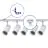 Bright Choice Komplet set 1-Fase Rail L 1,5 x 1,5 Meter Hvit | incl. 5x Spot + GU10 2700K 3W Dimbar + Endestykke, Strömkontakt og L -Koblingsstykke