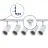 Bright Choice Komplet set 1-Fase Rail L 1 x 1,5 Meter Hvit | incl. 5x Spot + GU10 2700K 3W Dimbar + Endestykke, Strömkontakt og L -Koblingsstykke