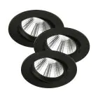 Fordelspakning 3x Nordlux Spot Fremont Metall Svart 4.5W 345lm 36D - 827 Ekstra Varm Hvit | 85mm - IP23- Dimbar