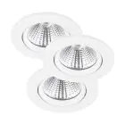 Fordelspakning 3x Nordlux Spot Fremont Metall Hvit 4.5W 345lm 36D - 827 Ekstra Varm Hvit | 85mm - IP23- Dimbar