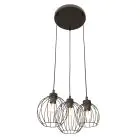 Emibig Pendel Lampe Nando Stål Svart | Egnet for 3x E27 - Max 15W