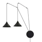 Emibig Pendel Lampe Abramo Stål Svart | Egnet for 2x E27 - Max 15W