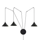 Emibig Pendel Lampe Abramo Stål Svart | Egnet for 3x E27 - Max 15W