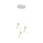 Emibig Pendel Lampe Rosa Stål Hvit | Egnet for 3x E27 - Max 15W