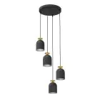 Emibig Pendel Lampe Target Stål Svart | Egnet for 4x E27 - Max 15W