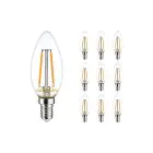 Fordelspakning 10x Noxion Lucent LED E14 Mignon filament klar 2.5W 250lm - 827 ekstra varm hvit | erstatter 25W