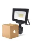Fordelspakning 4x Noxion LED Flomlys Beamy G3 20W 2200lm 100D - 830 Varm Hvit | IP44 - Bevegelses- og Lyssensor - Symmetrisk