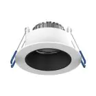 Noxion LED Spot Ares Dyp Hvit 6W 540lm 927-940 3CCT - med Inner Sirkel Svart | Utskjæring 68mm