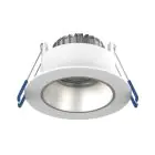 Noxion LED Spot Ares Dyp Hvit 6W 540lm 927-940 3CCT - med Inner Sirkel Sølv | Utskjæring 68mm