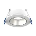 Noxion LED Spot Ares Dyp ring Hvit - med Inner Sirkel Sølv | Utskjæring 68mm - incl. GU10 Fitting