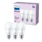 Fordelspakning 3x Philips Pære LED E27 Pære Matt 13W 1521lm - 840 Kald Hvit