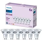 Fordelspakning 6x Philips LED Spot GU10 PAR16 5W 390lm 36D - 840 Kald Hvit