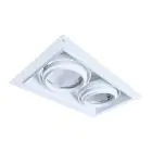 Noxion Innfelt Spot Trimless Pro 2x AR111 Vippbar Hvit | Utskjæring 314x164mm - G53 sokkel